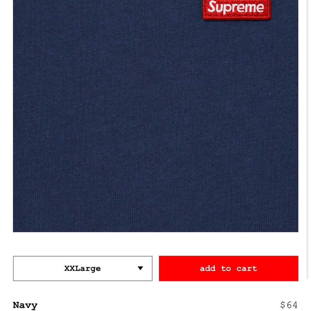 Supreme Dark Blue Tee with Red Logo used